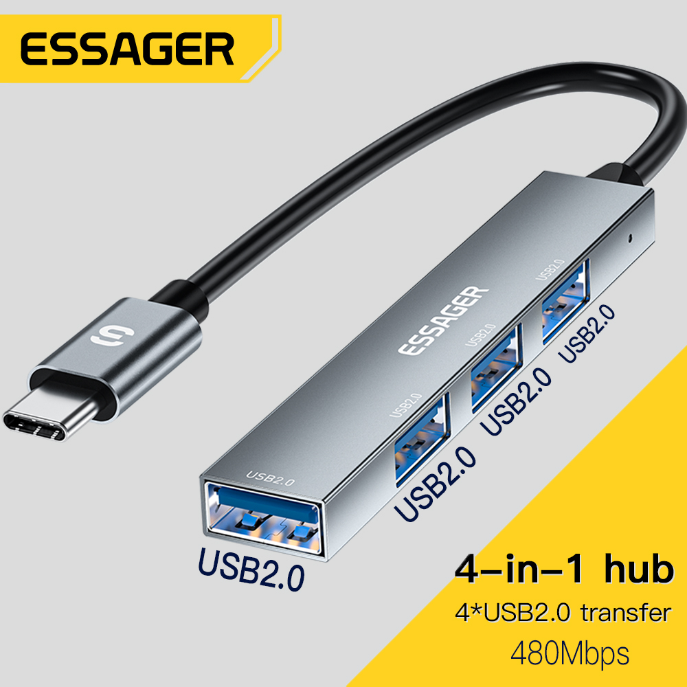 Usb Hub Type C - Essager 4 w 1 USB C