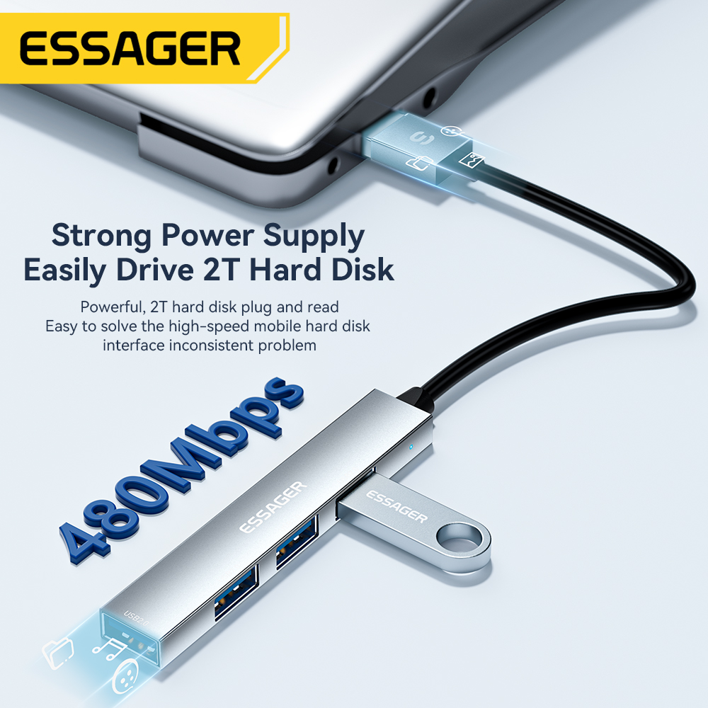 Essager 4 w 1 USB C Cable Hub  – Usb Hub Type C recenzja i cena