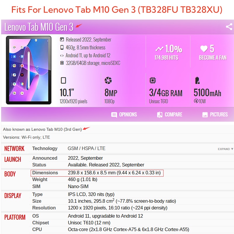 Dla Lenovo Tab M10 3. generacj – Tablet Accessories Lenovo recenzja i cena
