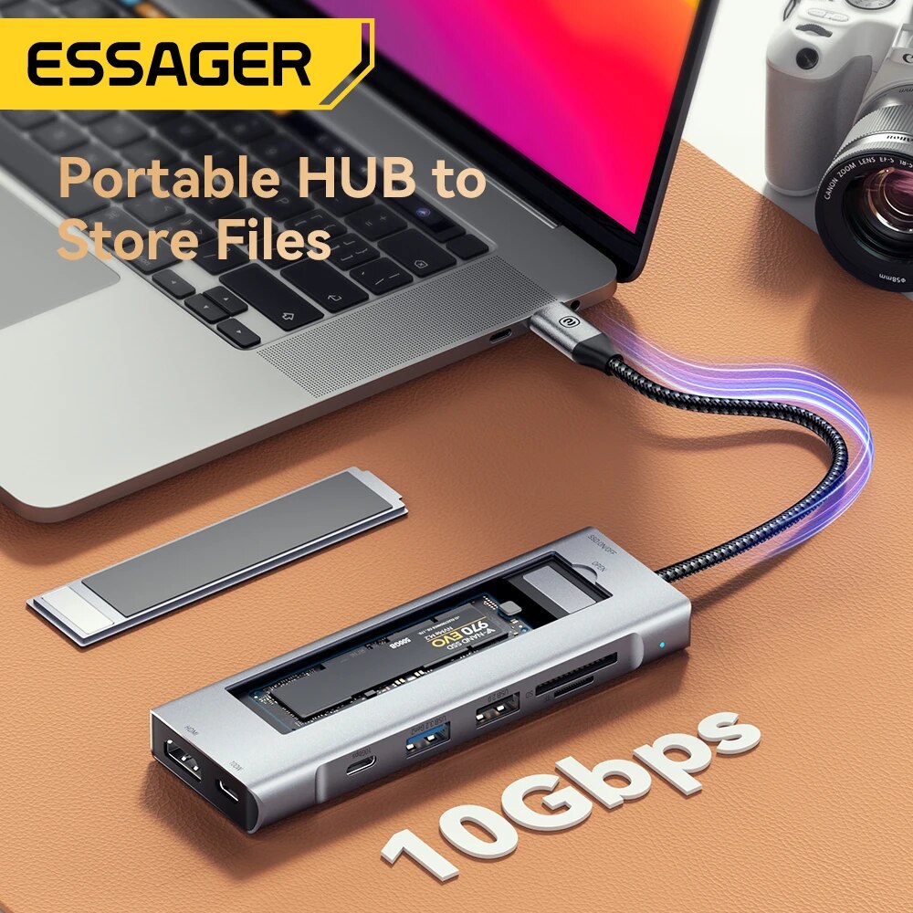 Essager 8 w 1 Koncentrator USB – Usb Hub Type C recenzja i cena